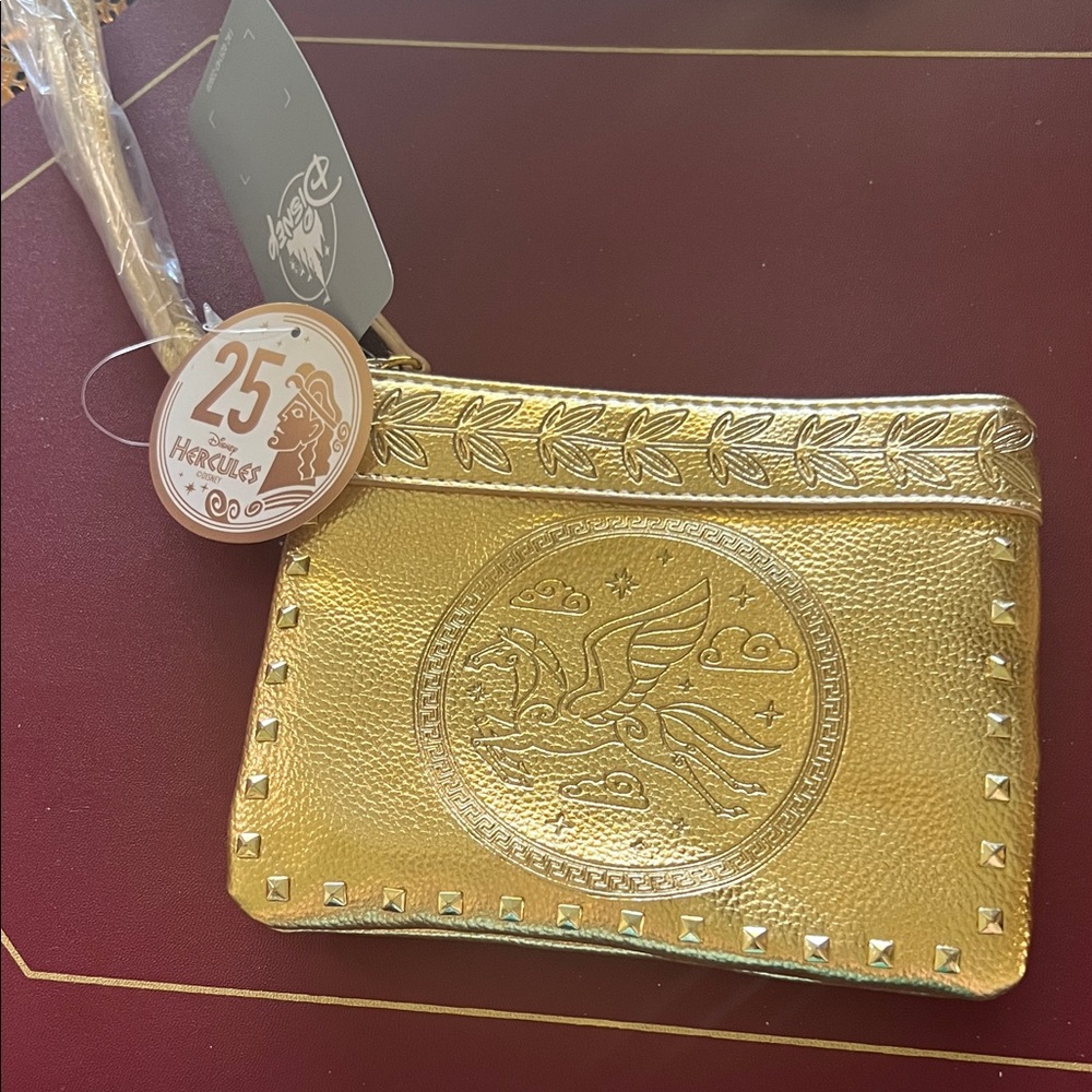Flying Horse Gold Embossed Hercules zipper Pouches. Walt Disney “5 X 6 1/2” - Picture 1 of 12